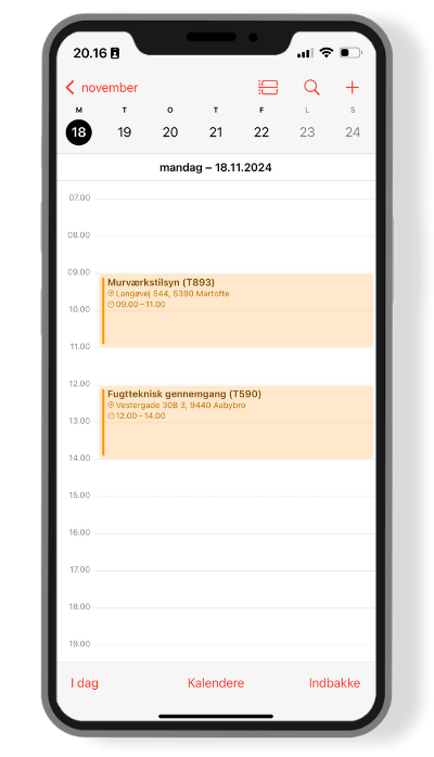 Kalenderaftaler på mobil
